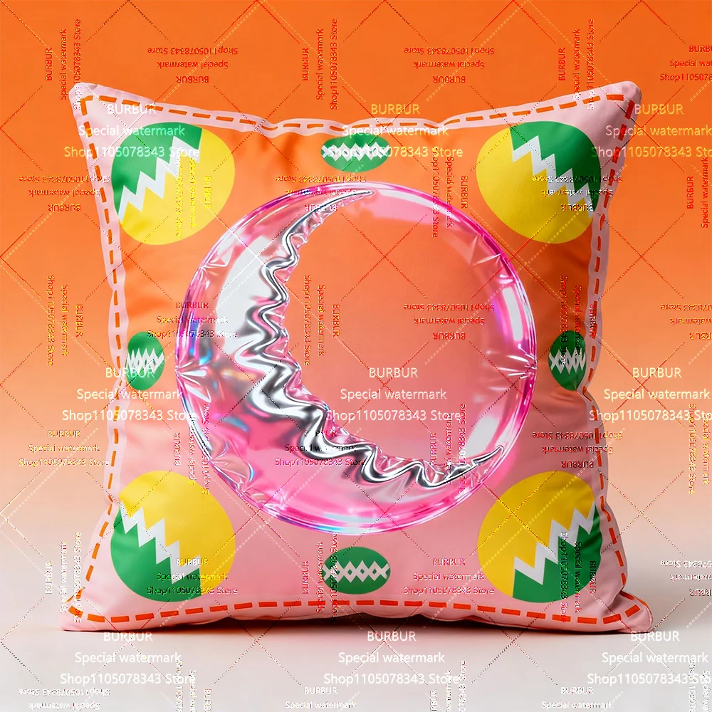 Y2K printed square pillowcase color dopamine bright color square pillowcase can be cleaned and replaced
