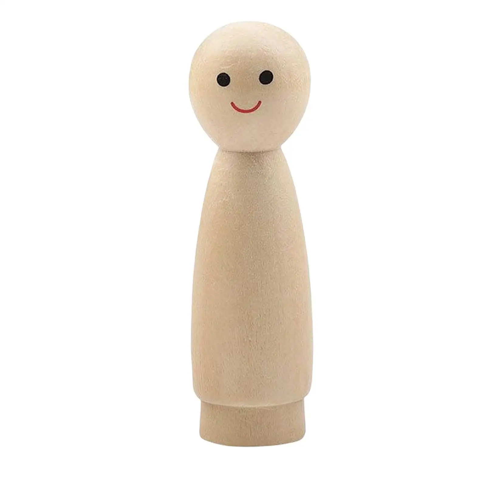 5x bambola con pioli in legno non finito, ornamento artistico creativo, figurine di pittura vuote, decorazioni per festival di feste