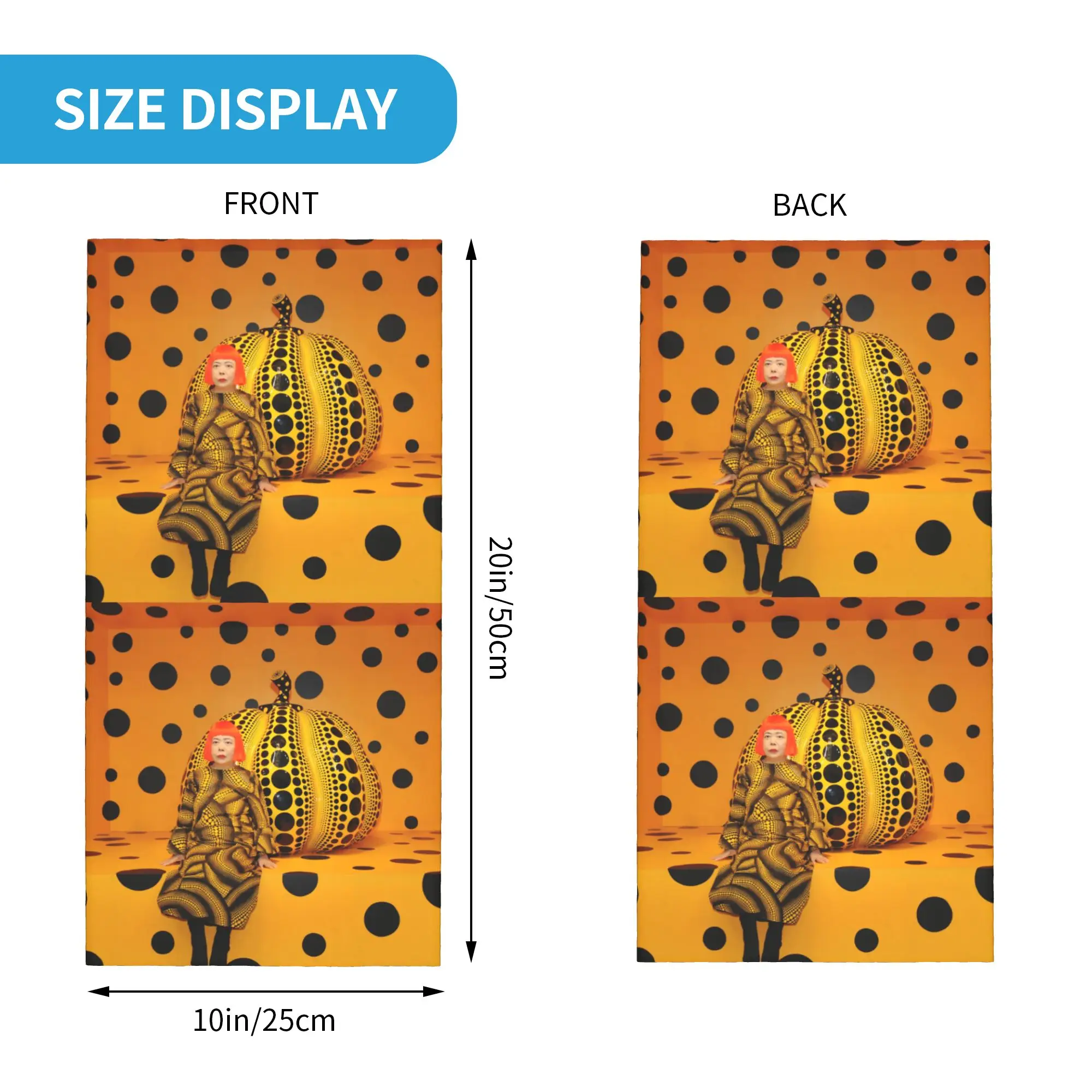 Yayoi Kusama Polka Dot Bandana Winter Neck Warmer Men Windproof Wrap Face Scarf for Ski Japanese Artist Gaiter Headband