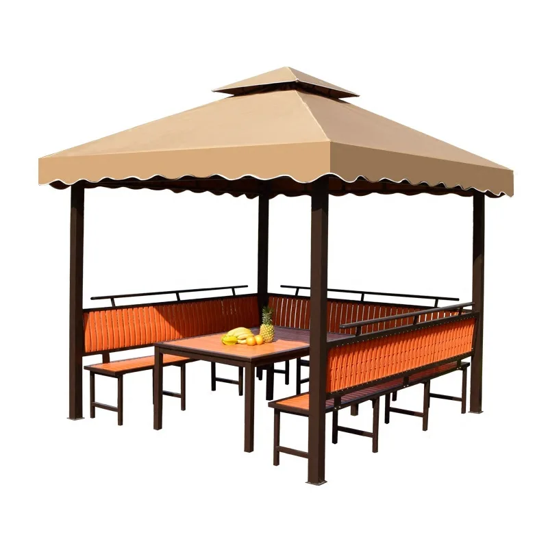 Customizable outdoor villa courtyard awning agritainment site tea pavilion outdoor wood wrought iron pavilion
