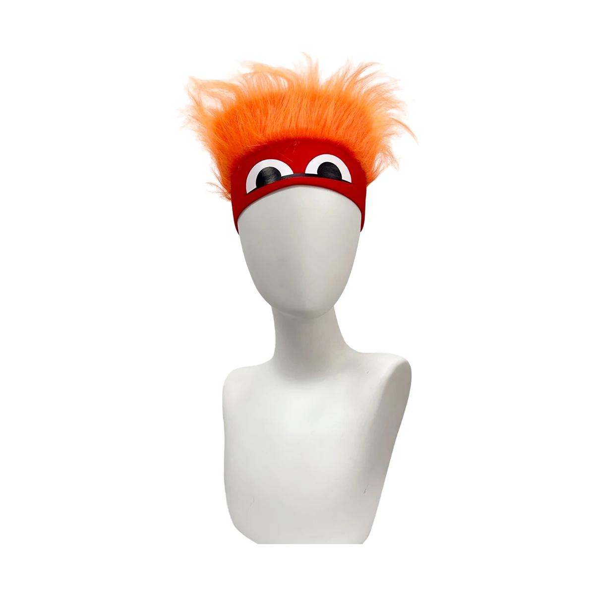 Orange Fluffy Spiky Headband Wig Synthetic Hair Cartoon Eyes Design Halloween Carnival Costume Party Wigs for Kids Adults