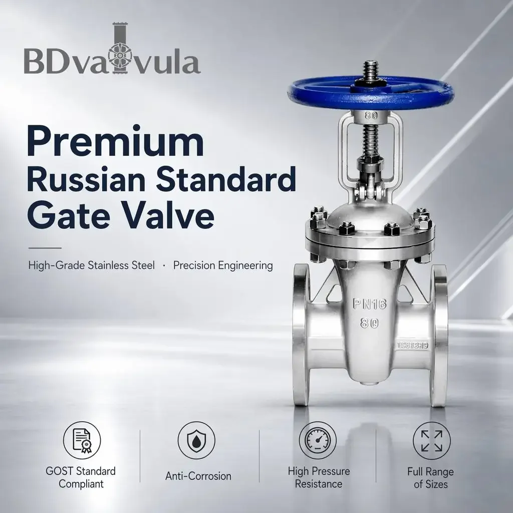 Manual 4 Inch Water Gate Valve Marine Flange Stainless Steel 304 316L GOST Standard Rising Stem Industrial Hard Seated