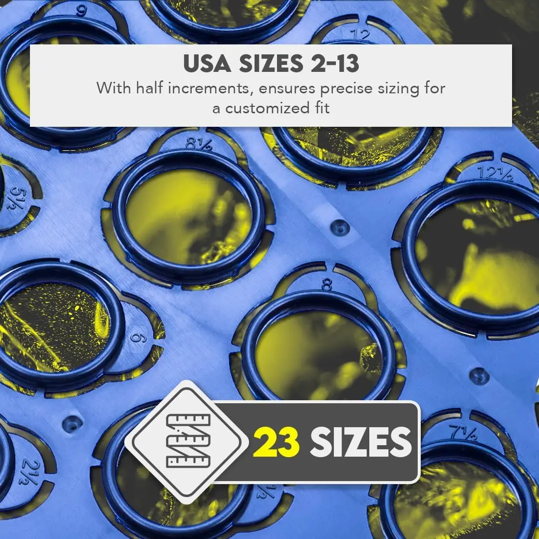 Jewelry Ring Sizer Tool US Size 23Pcs/Set Plastic Ring Measuring Template Convenient USA 2 to 13 in Half-Size Increments Jeweler