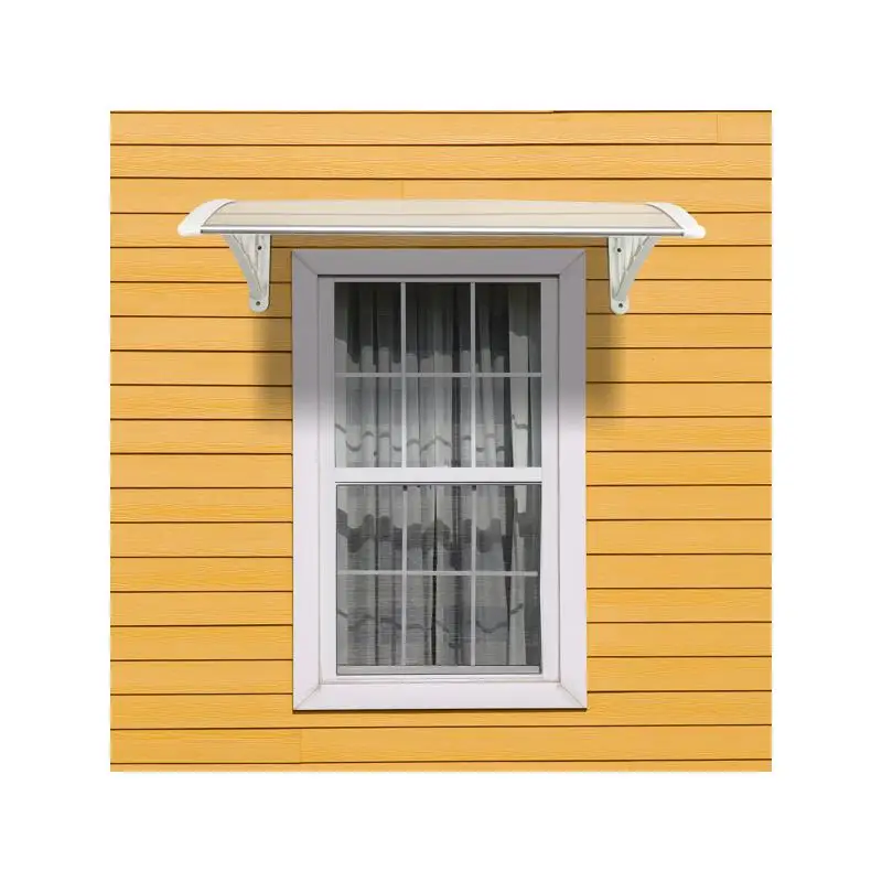 

Household Door & Window Rain Cover Eaves Transparent Board with White Holder