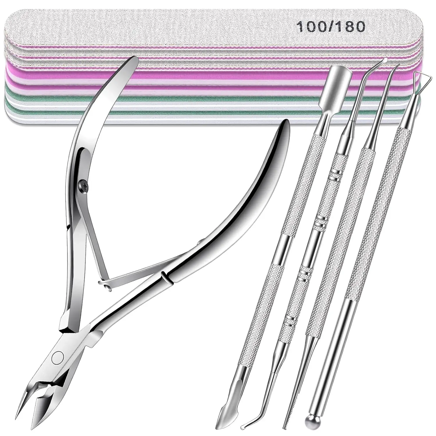 

13PCS Cuticle Trimmer Set, Ingrown Toenail Removal Kit, Professional Manicure Pedicure Tools