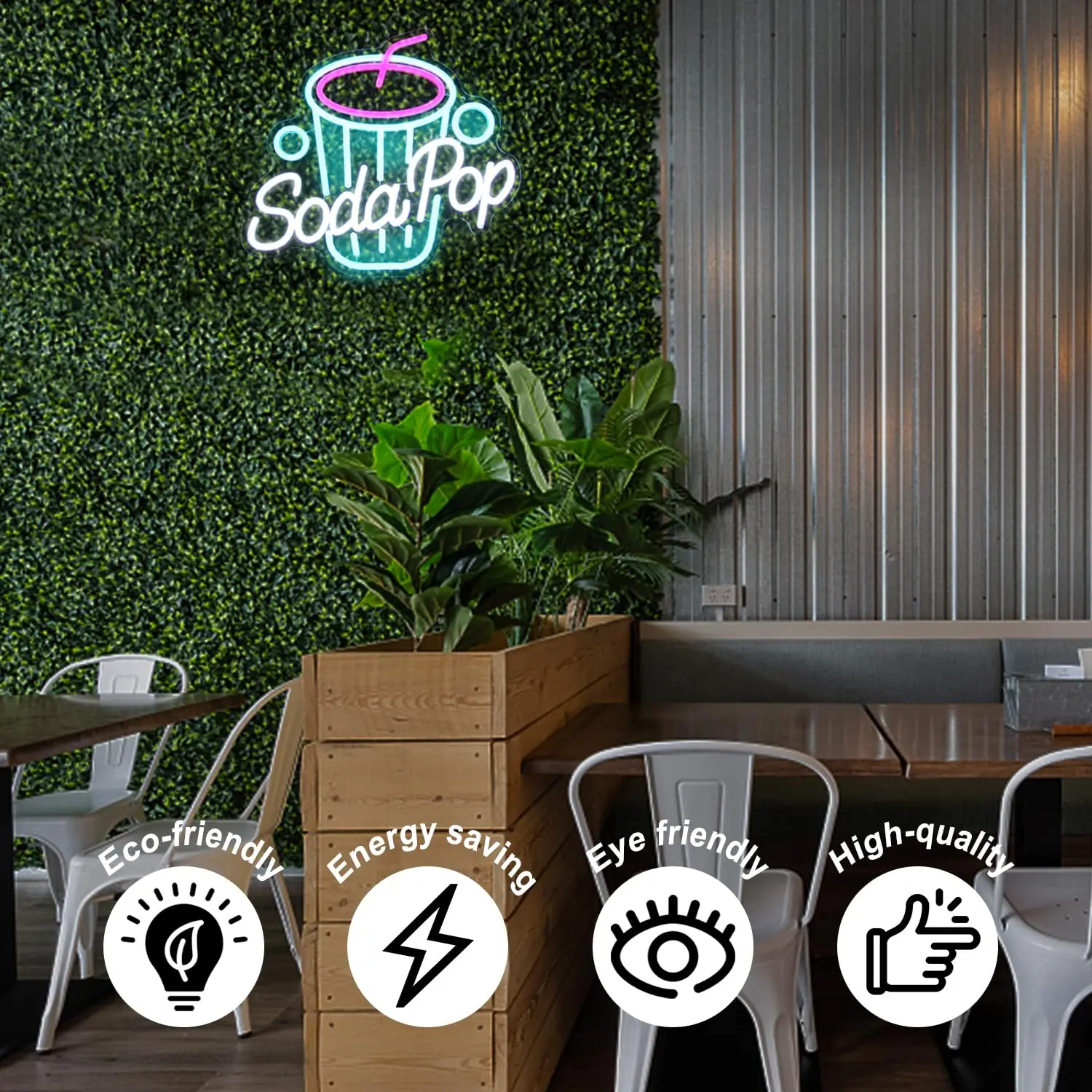 الصودا البوب النيون علامات LED عكس الضوء لجدار الأعمال كوكتيل تسجيل للأغذية شرب مطعم الحلوى متجر بار ديكور المطبخ #4