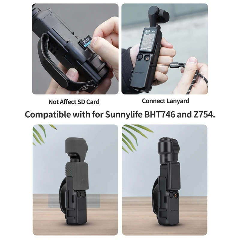 SUNNYLIFE Per Osmo Pocket 3 Maniglia portatile con espansione scarpa fredda Estensione lunetta protettiva Accessorio maniglia multifunzione