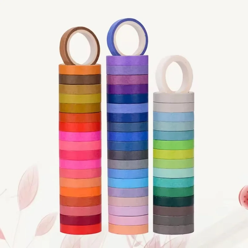 60 Rolls Per Box Rainbow Tape Diy Gift Packaging Photo Album Notebook Stationery Decoration Beautification Material Tape