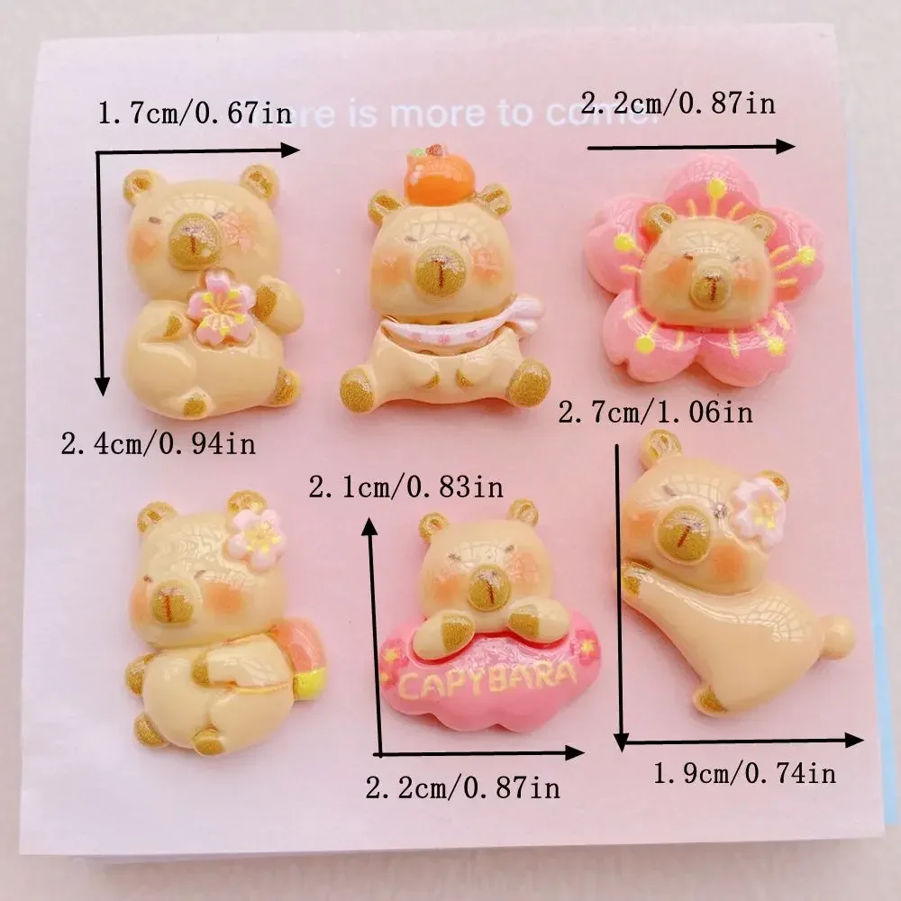 10 Stuks Mix Geschilderde Hars Kawaii Cartoon Flowers, Fruit Bears Flatback Steen Plakboek Diy Boog Decor Accessoires Ambachten