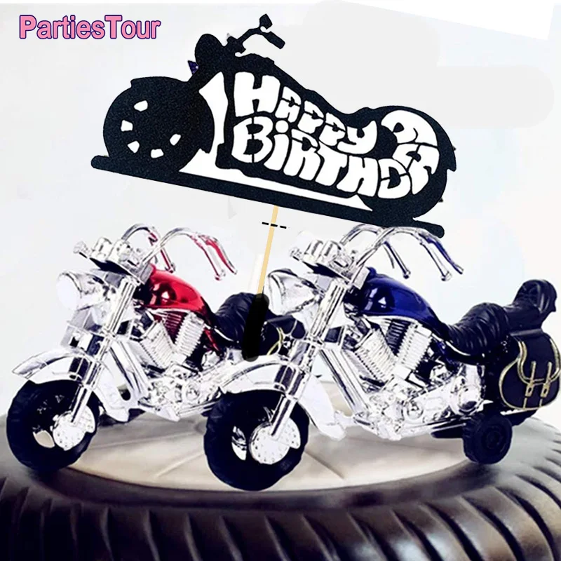 Motorrad-Modell-Kuchenaufsatz, Motorrad-Thema, Kinderparty-Dekoration, Picks „Happy Birthday“-Kuchenaufsatz für die Geburtstagsdekoration Ihres Jungen und Mannes – Detail 13