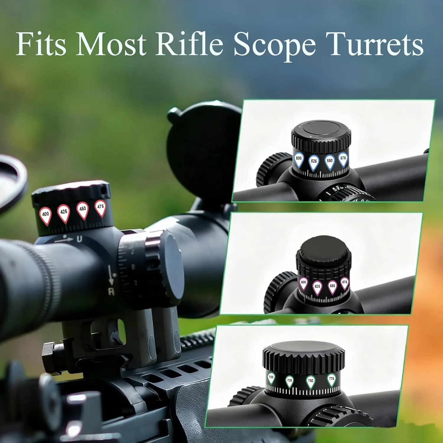 10 أوراق ملصقات برج نطاق البندقية لرماية الهدف الصيد والمتوسط المدى