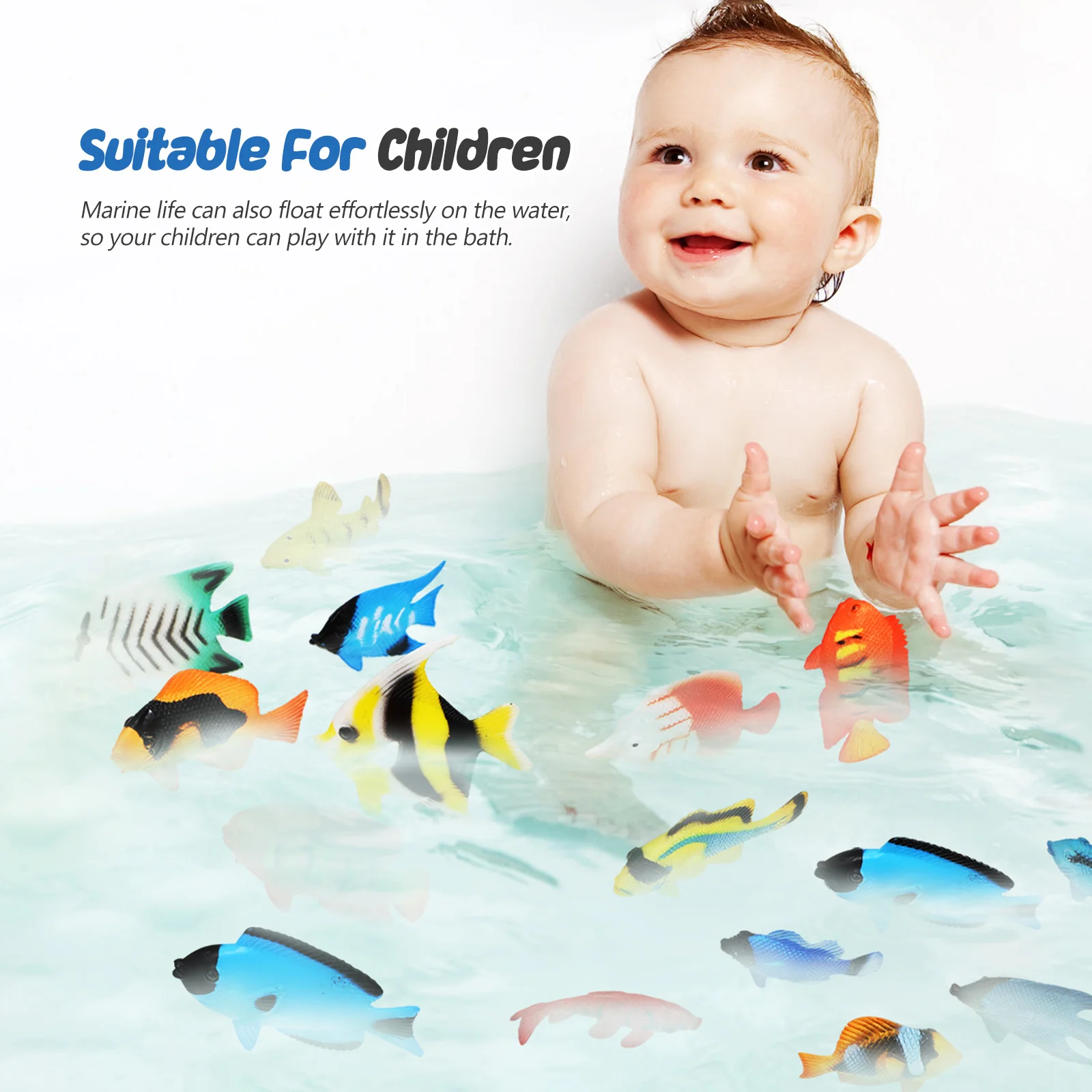 

24 pcs Simulated For Kids Bath Plastic Fish Educational Craft Decorations Craft Plastic Fish Decorations