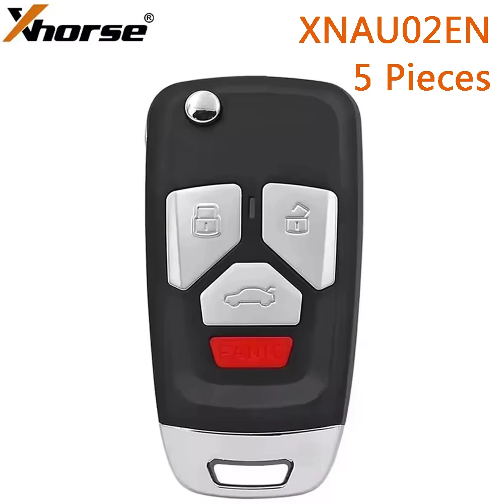 5pcs/lot XHORSE XNAU02EN 3+1 Buttons XN Series Wireless VVDI Universal Remote Car Key for VVDI2 Tools for AUDI Type