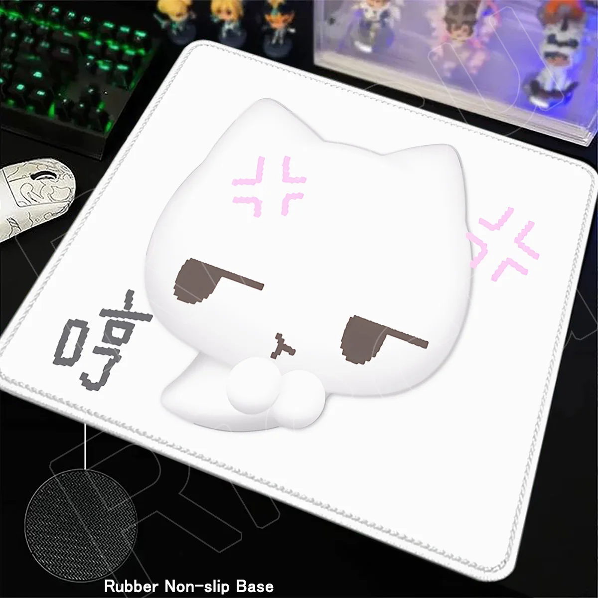 

Cartoon Kawaii Music Anime Cat Kumo Mouse Mousepad Non-Slip Rubber Edge locking Anti-fray Small Laptop Mat Computer Keyboard Rug