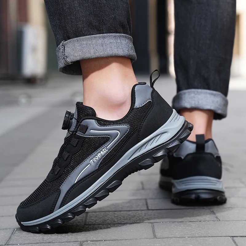 New Trendy Men's and Women's Shoes 2025 Spring and Autumn Wear resistant Breathable Running Shoes Rotating Button Casual Shoes