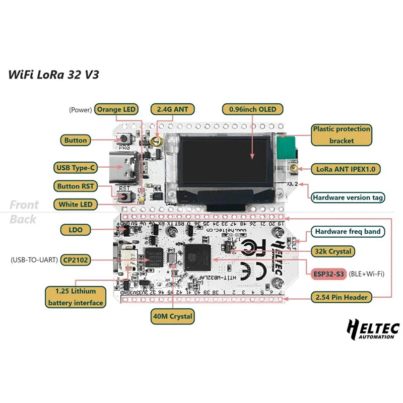 Heltec LoRa 32(v3) HT-M7603 LoRa Gateway IoT Dev-board Wi-Fi BLE LoRa SX1262 LoRa Node Chip MT7628 MCU SX1303 + SX1250 Ethernet
