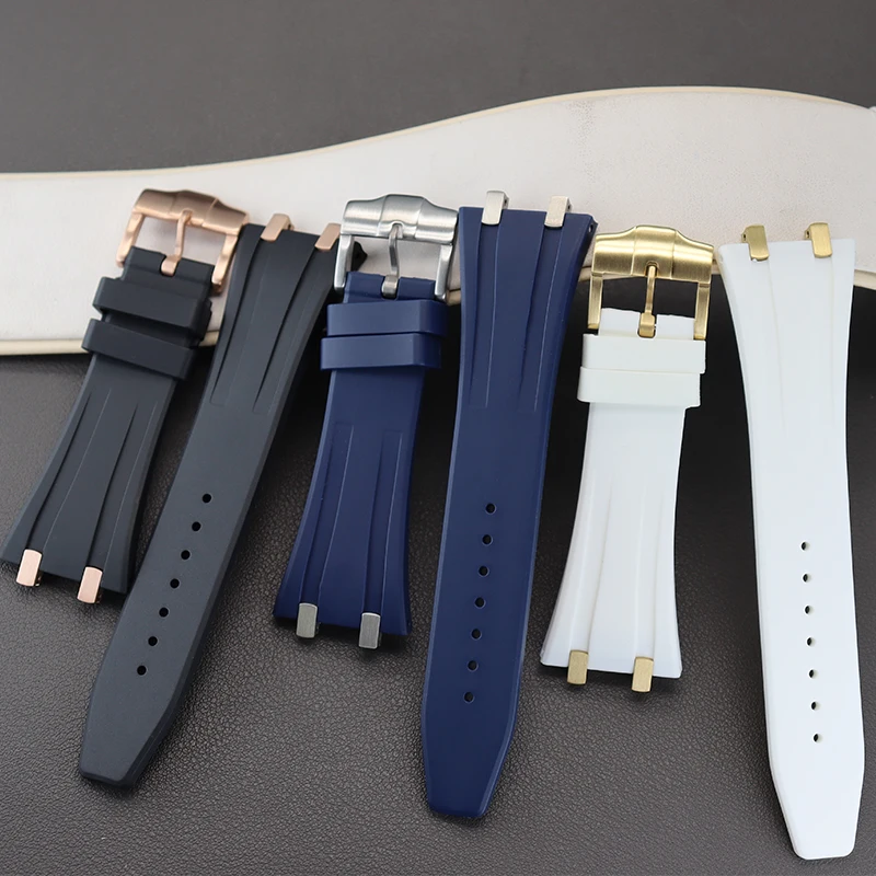 26.5mm Watchband Rubber Bracelet Luxury Men's Watches Strap Stainless Steel Buckle Parts Suitable For This Store 41mm nh35 Cases