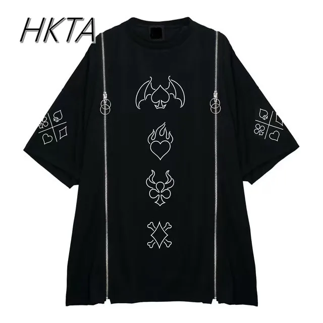 2025 Estate Nuovo Giapponese Harajuku Sottocultura Off-spalla Cerniera Scuro T-shirt Ragazza Giapponese Mine Dress a maniche corte Tshirt Dress