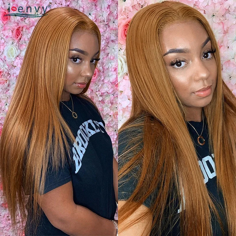 Ginger Blonde Lace Front Wigs Straight Peruvian Transparent HD Lace Human Hair Wigs Burgundy 99J 13*1 Part Lace Wigs Remy Orange