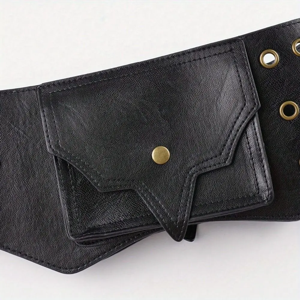 

Винтажная женская поясная сумка с круглыми люверсами в стиле Y2K из искусственной кожи, легкая, водонепроницаемая, с карманами, на ремне, аксессуар для одежды