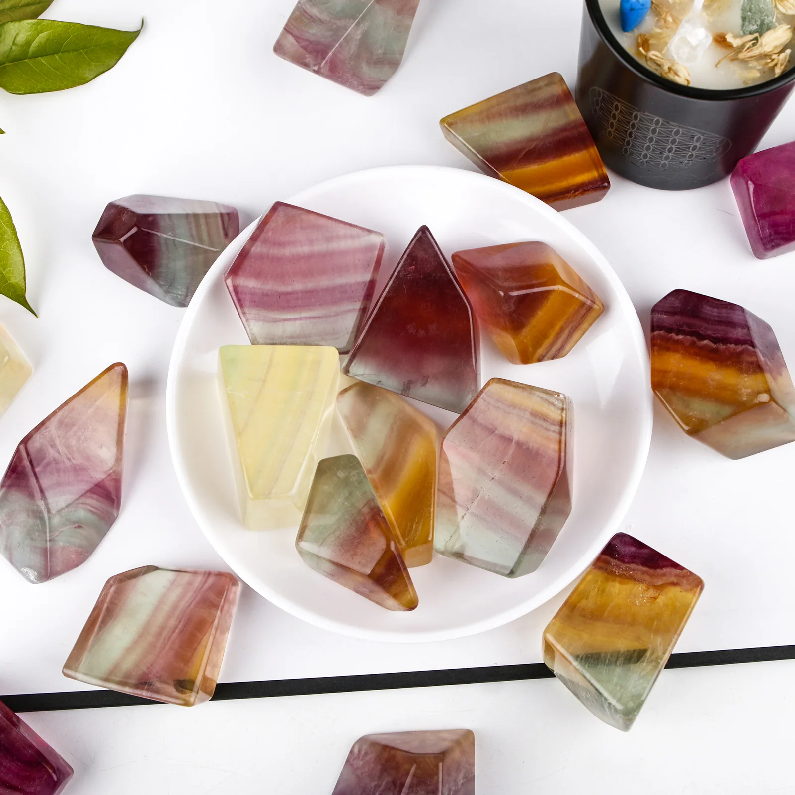 Natural Colorful Fluorite Raw Stone