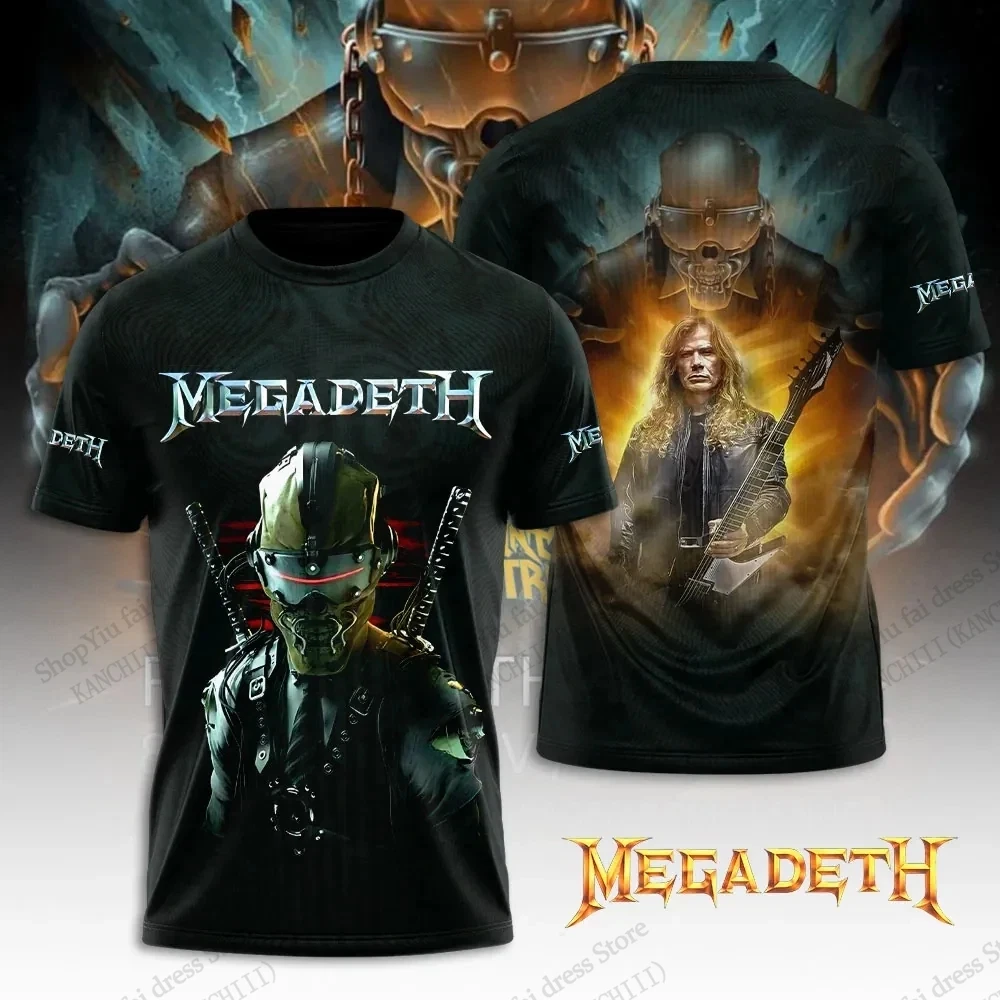 Hot Trend Megadeth 2026 World Tour 3D Print T-shirt Men Women Fashion Hip Hop Oversized Short Sleeve Tops Tee Men Clothing Album
