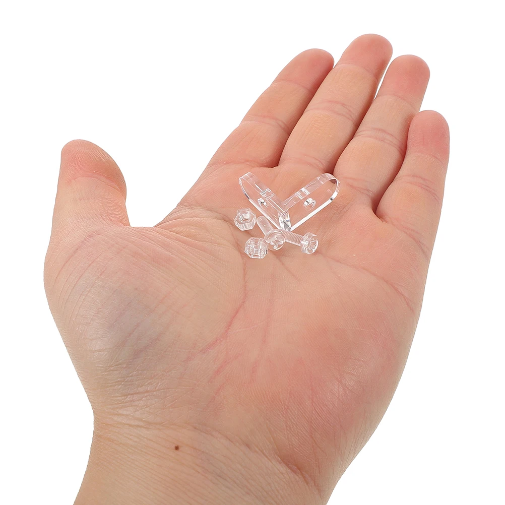 

15Pcs Transparent Acrylic Corner Braces L-Shaped Joint Connectors for Display Cabinet Box Reinforcement Edge Clip Corner Support