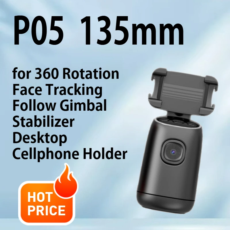 Telecamera panoramica inclinabile di follow-up del telefono P05 desktop 360 °   rotazione anti-vibrazione live streaming stand viso tracking selfie stick