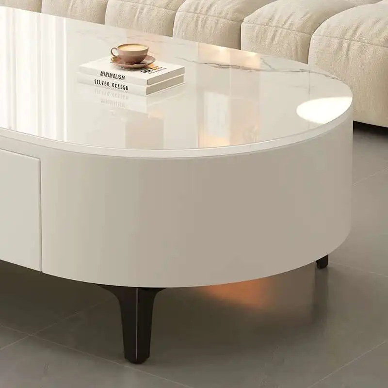 

Modern Simple Coffee Table Living Room Floor Cheap Oval Organizer Side Table Funky Necklace Relaxing Couchtisch Trendy Furniture