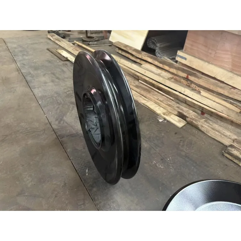 Large diameter sand cast aluminum alloy flywheel pulley