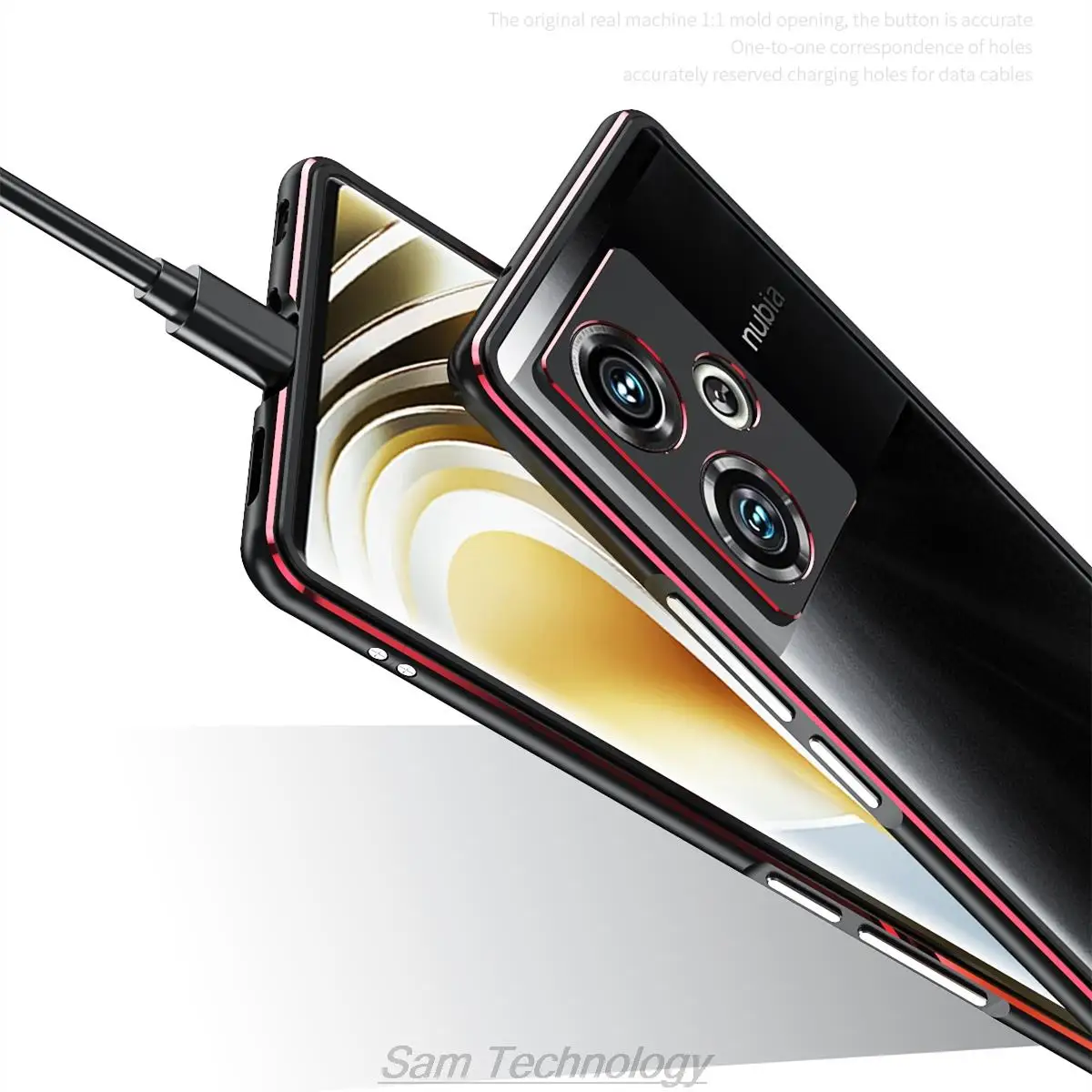 Case for Nubia Z50 Luxury Deluxe Ultra Thin aluminum Bumper for ZTE Nubia Z50 Z 50 + 2 Film (1 Front +1 Rear)
