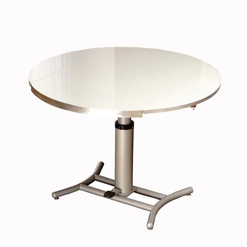 Small apartment multi-functional telescopic folding lifting coffee table, dining table dual-purpose round foot pedal cylindrical