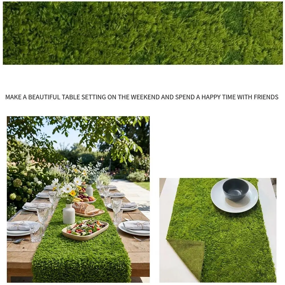 Green Artificial Grass Table Runner Length 120cm/180cm Scene Layout Moss Table Runner Width 30cm Simulation Moss Tablecloth