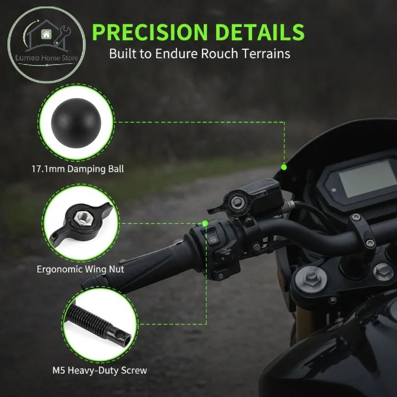 Car Mobile Phone Mount Bracket 17mm Ball Head M5 Screws Mod Parts Stable Grip for MINI Cooper Road Trips