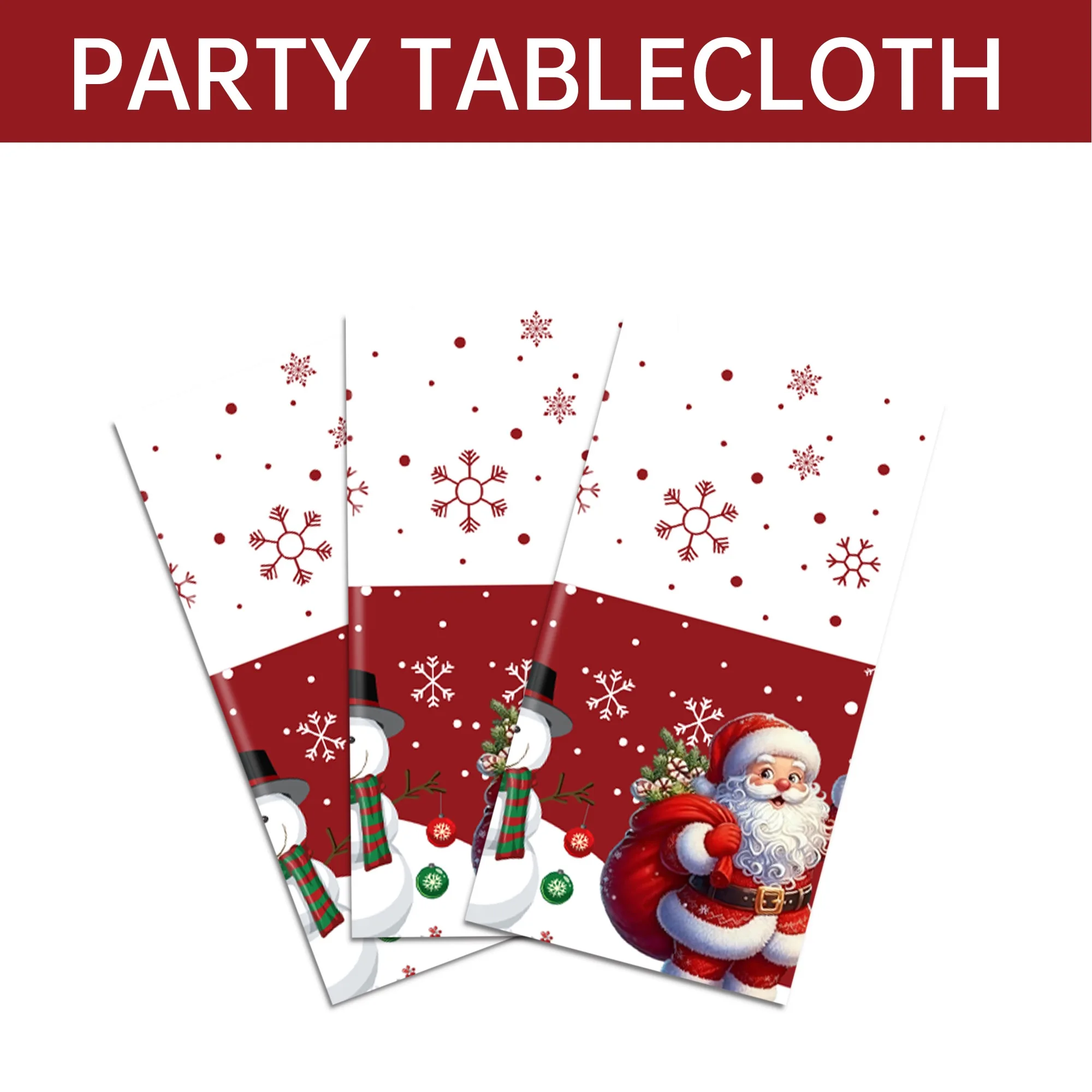 Mantel de plástico navideño con diseño de copo de nieve, decoración del hogar de invierno, mantel de cocina, decoración festiva de Navidad