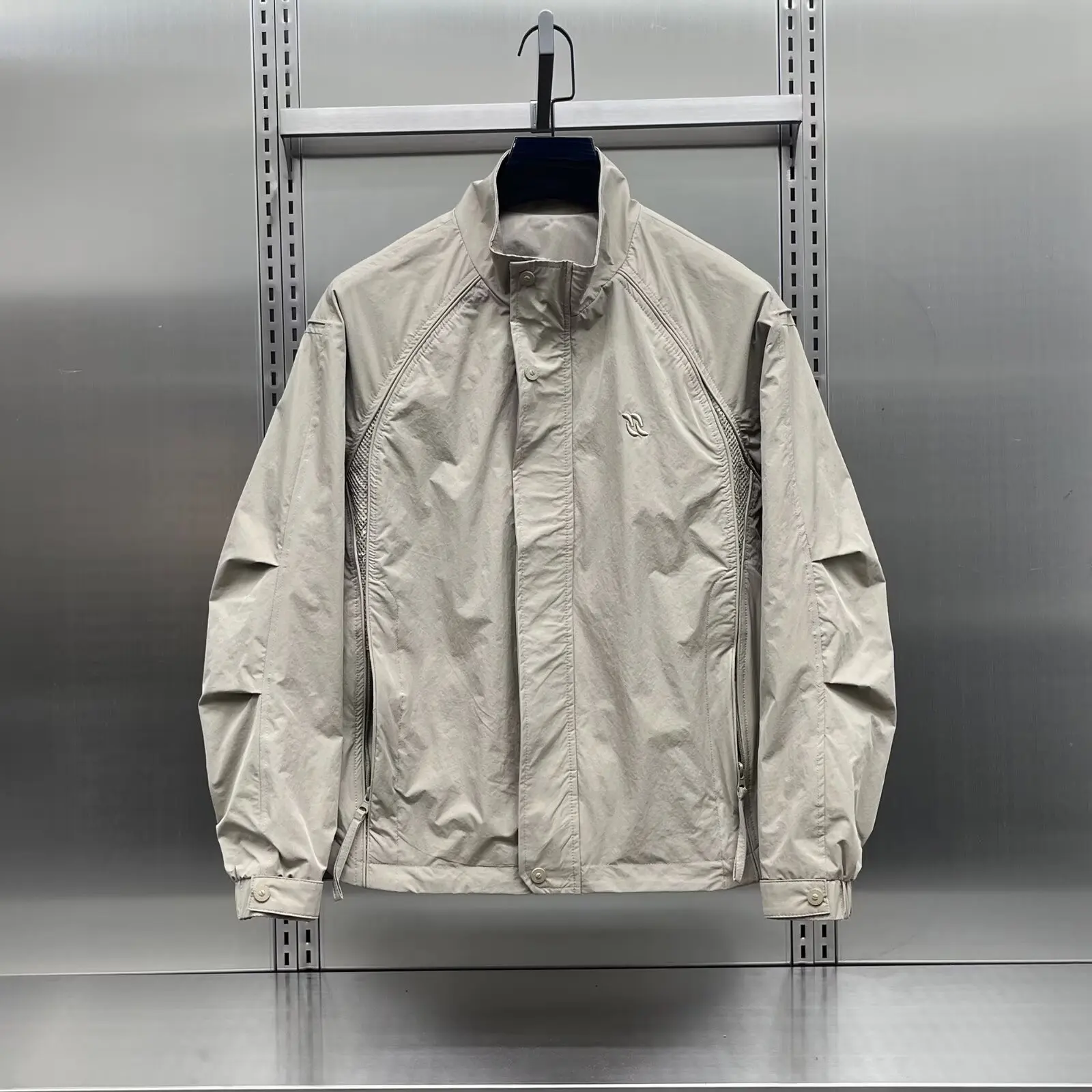 Men's Coat New 2026 Tooling Stand-up Collar Jacket Spring and Autumn Outdoor Casual Top