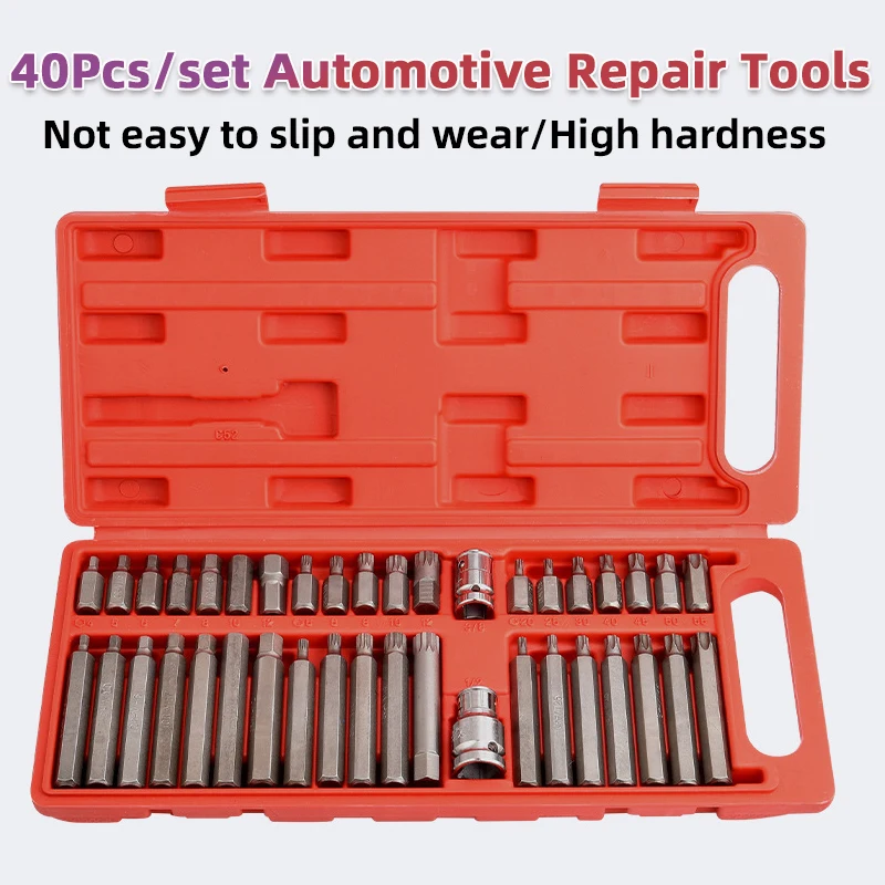 

Набор профессиональных инструментов для ремонта автомобилей, 40 предметов: наборы шестигранных насадок для отверток, комбинированный набор шестигранных ключей