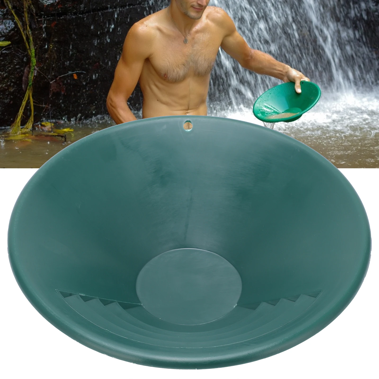 260mm Gold Panning Pan ABS Gold Sifting Classifier Washing Sieve Tray Accessory Green Gold Panning Pan