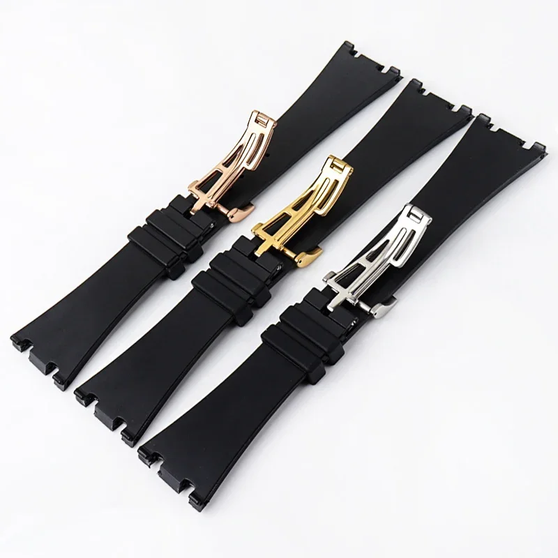 High quality Rubber watch strap 28mm watchband for AP 15703 26470SO Royal Oak offshore men\'s sports watch strap bracelet