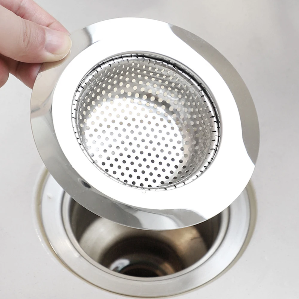 Kitchen Sink Filter Stainless Steel Mesh Sink Strainer Filter Bathroom Sink Strainer Drain Hole Filter Trap Waste Screen RE