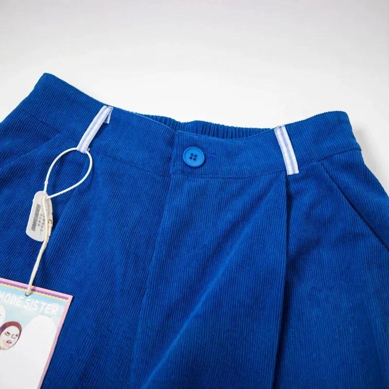 

HELLOMARCEL Top Quality Street Wear Luxury EU US Size Straight Large Pocket Brand Men's Clothing Summer Men Corduroy Shorts