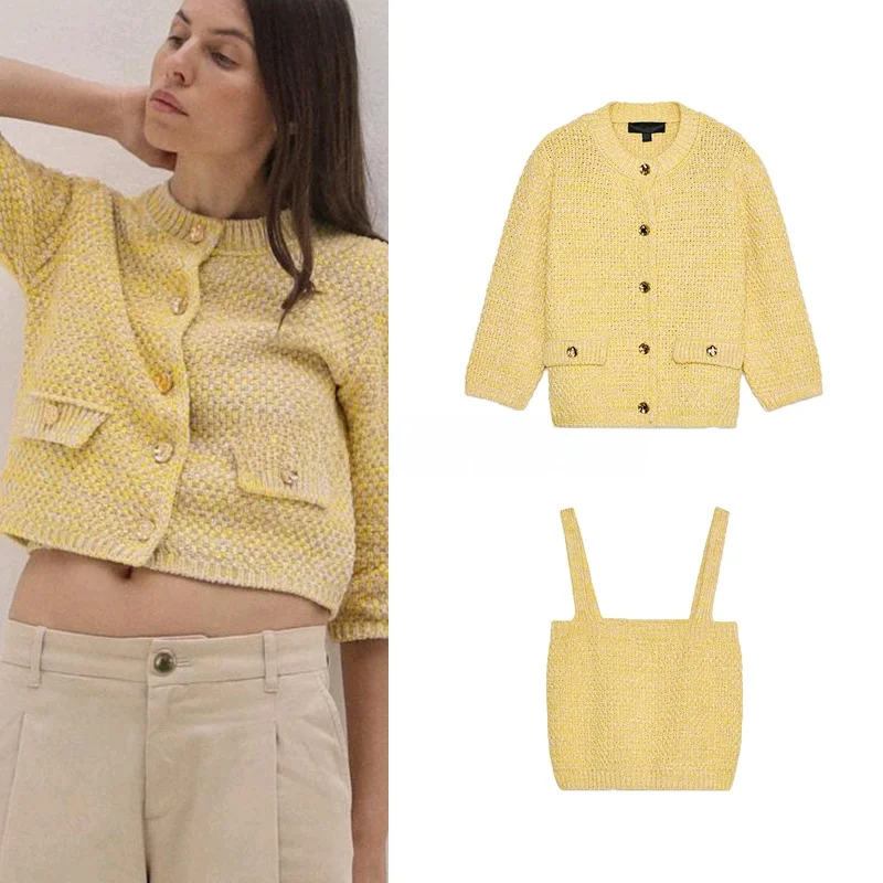 

Simple Straight Collar Wide oulder Strap Knitted ort Top 6427042 Sve round Ne Knitted Outerwear 642704