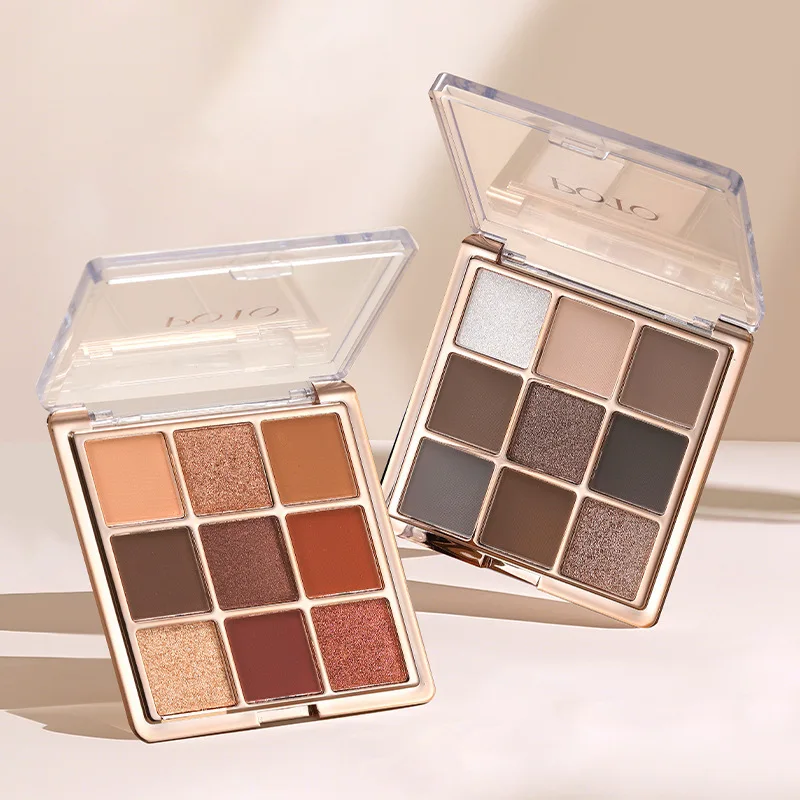 لوحة ظلال عيون دريم 9 ألوان، بودرة ظلال عيون بنية غير لامعة ولامعة، مستحضرات تجميل ظلال عيون قابلة للمزج تدوم طويلاً #3