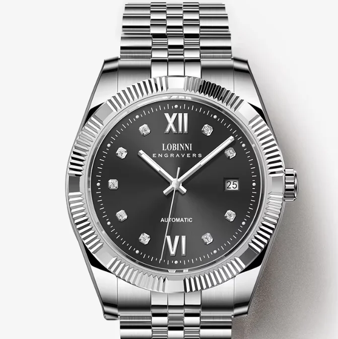

Lobinni Men Automatic Watch 40MM Mechanical Wristwatch 50M Waterproof Sapphire Luminous Miyota 8215