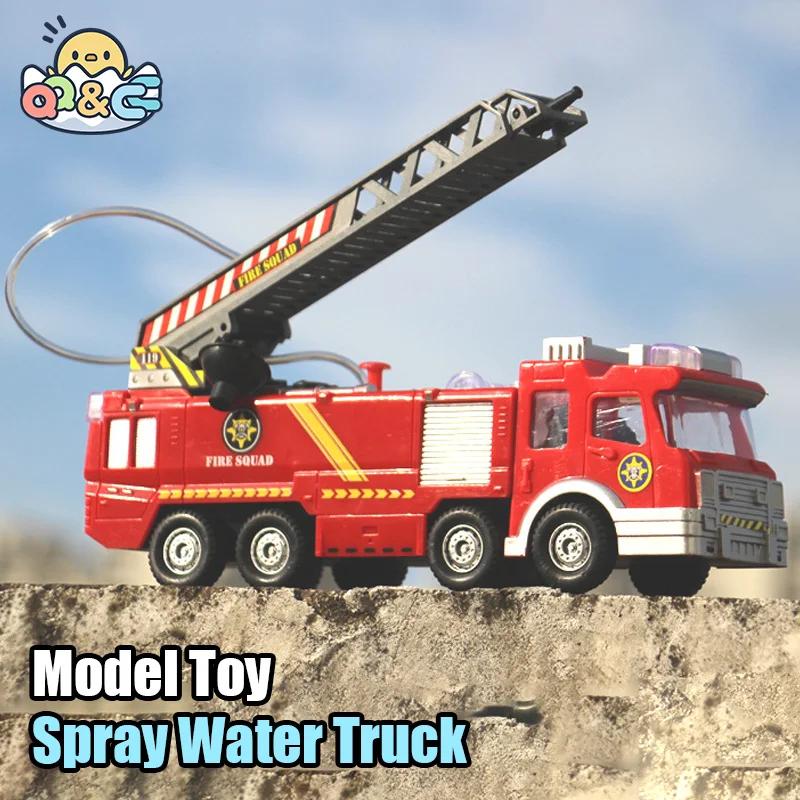 

Spray Water Truck Model Toy Firetruck Fireman Fire Truck Engine Vehicle Car Music Light Educational Boy Eletric Toy for Children