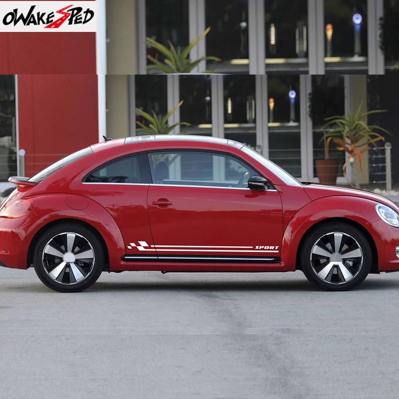 2PCS Door Stripe Sticker Vinyl Film Racing Style Decal Beetle 2015 2009 Cabriolet Auto Tuning Accessories - view 4