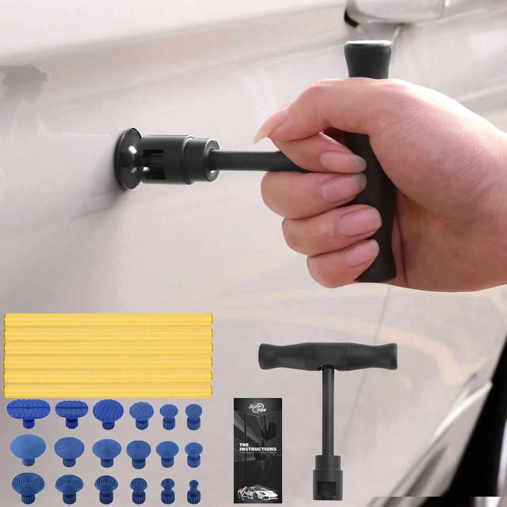 

Набор для снятия вмятин автомобиля PDR с пистолетом для термоплавкого клея - портативный инструмент для ремонта вмятин автомобиля, набор для снятия вмятин без покраски, инструменты