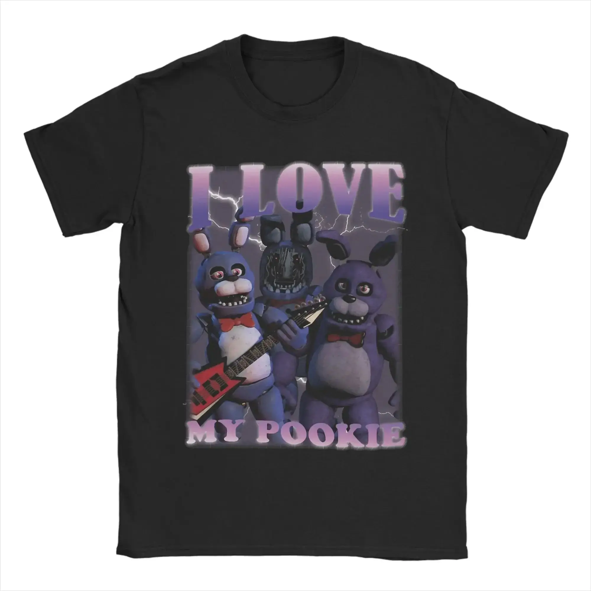 Humorvolles Game-Grafik-T-Shirt Five Nights At Freddy's (FNAF), Baumwolle, klassisch, Rundhalsausschnitt, kurzärmelig, lässiges Print-T-Shirt, Unisex