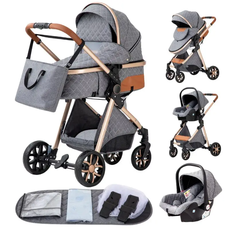 3-in-1 babyreisysteem, lichtgewicht kinderwagen voor pasgeborenen, all-terrain, compact opvouwbaar, winterkinderwagen, buggy