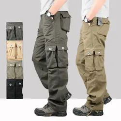 Spring Autumn Men's Cargo Pants Cotton Casual Long Trousers New Plus Multi Pocket Pantalon Homme Men Fashion Tactical Pants Men